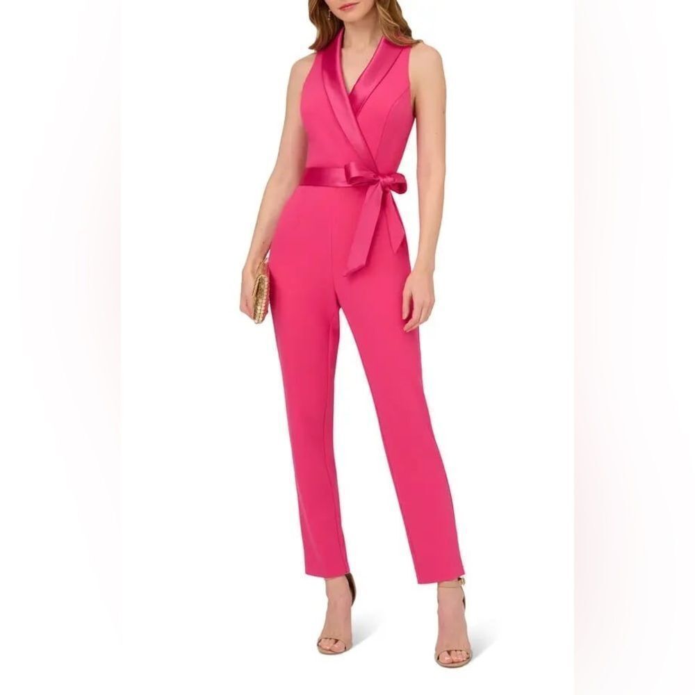 NWT Adrianna Papell Tuxedo Jumpsuit Size 10 - Picture 2 of 13